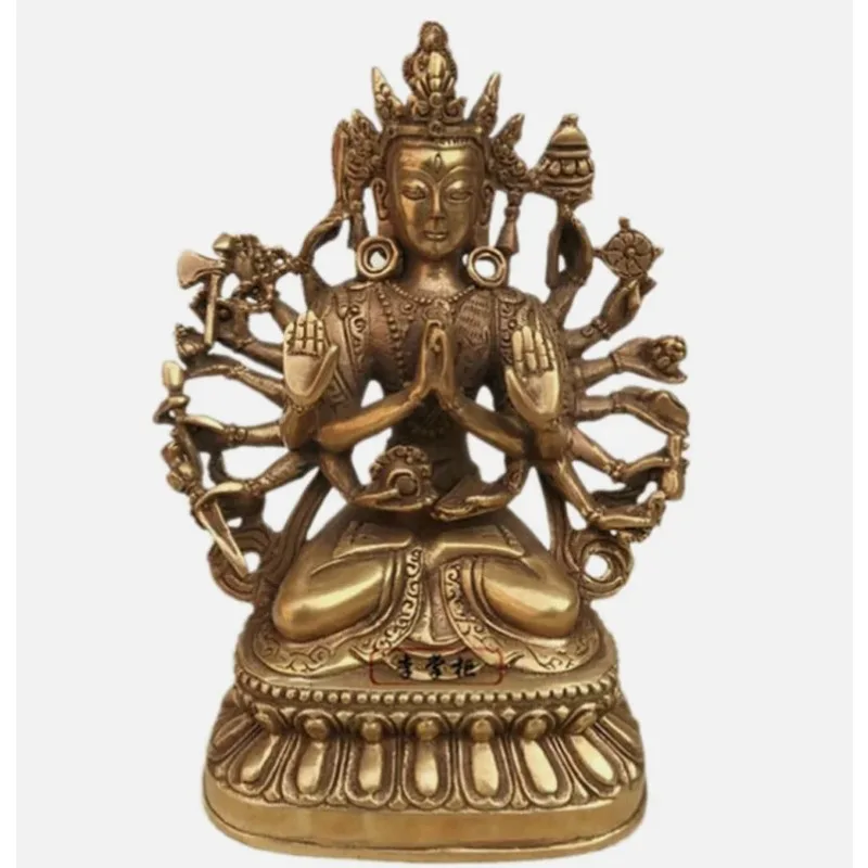 Cundi copper Buddha statue exorcism Quasi tifomu Eighteen Hands Bodhisattva