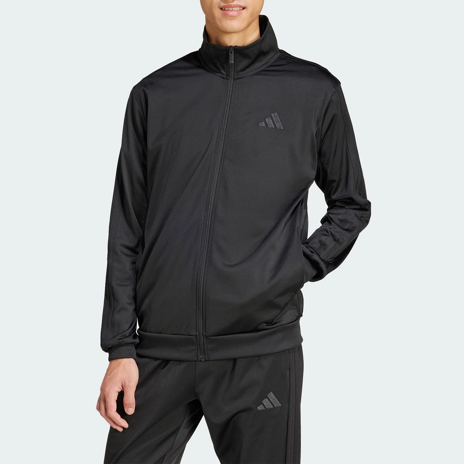 Adidas genuine M 3S TR TT men's knitted stand up collar jacket jacket JI8818