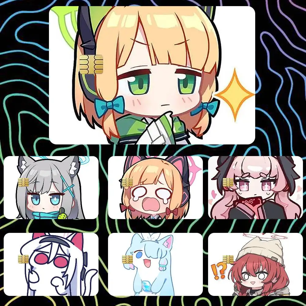 

Anime chibi blue archive Cute Sticker Film Tape Skin for Credit Card Debit Card Waterproof Stickers