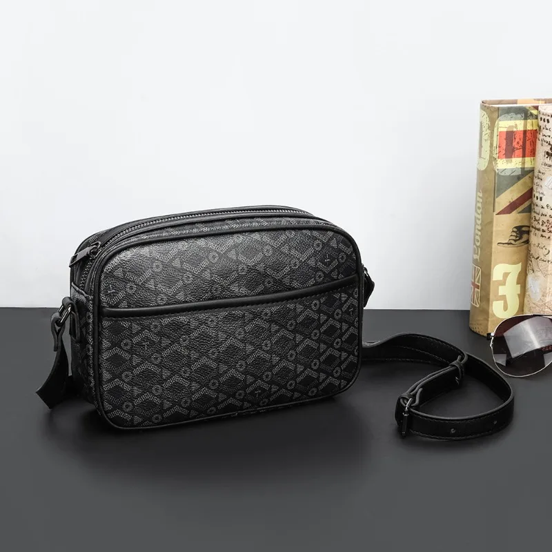 

Fashion Plaid Crossbody Bag Men New Design Rectangle Men's Crossbody Bags Square Single Shoulder Bags Male Mobile Phone Handbags