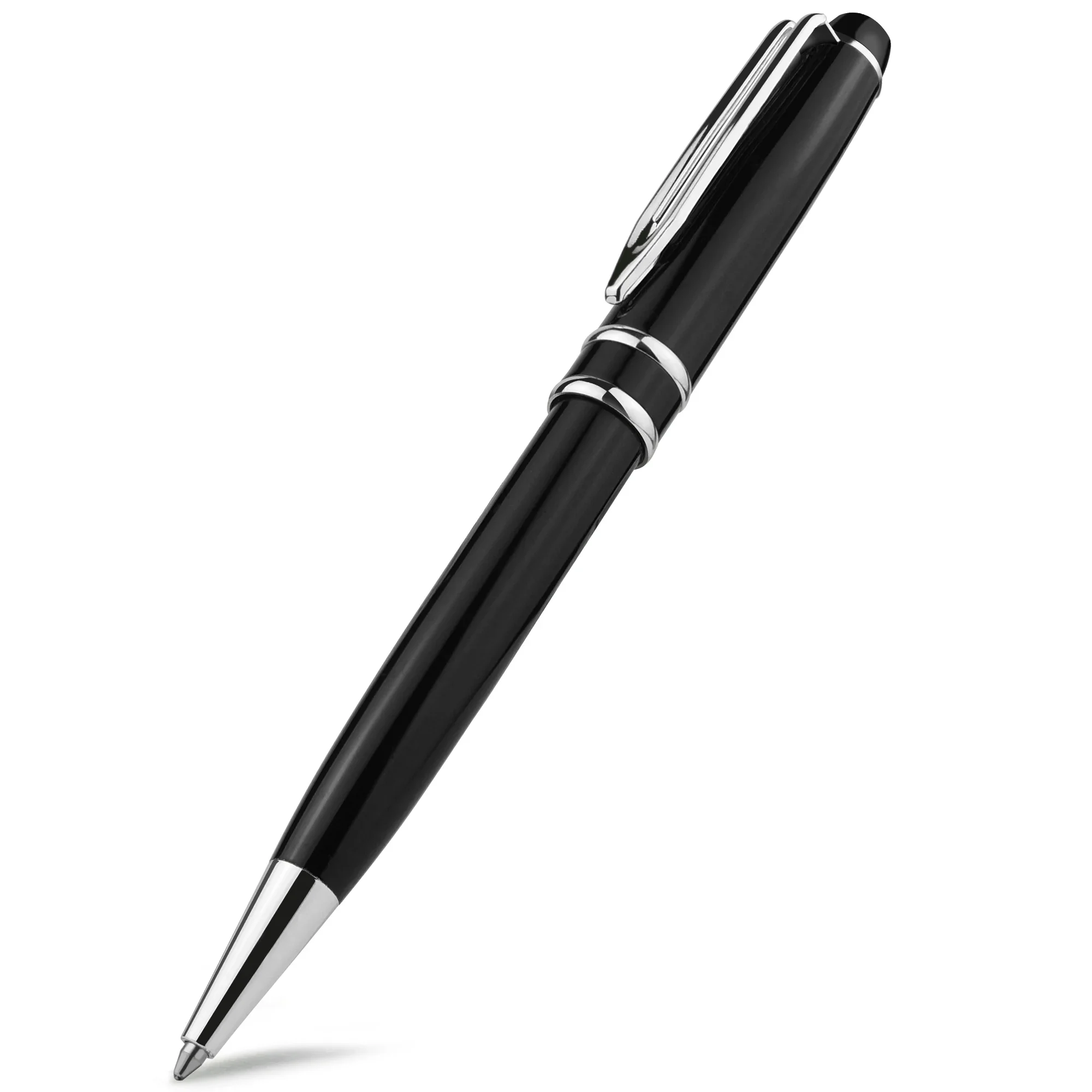 STONEGO Capless Ballpoint Pen, Simply Twist Roller Ball Pen Black Gel Ink Medium Point 1.0mm Smooth Writing Signature Pens