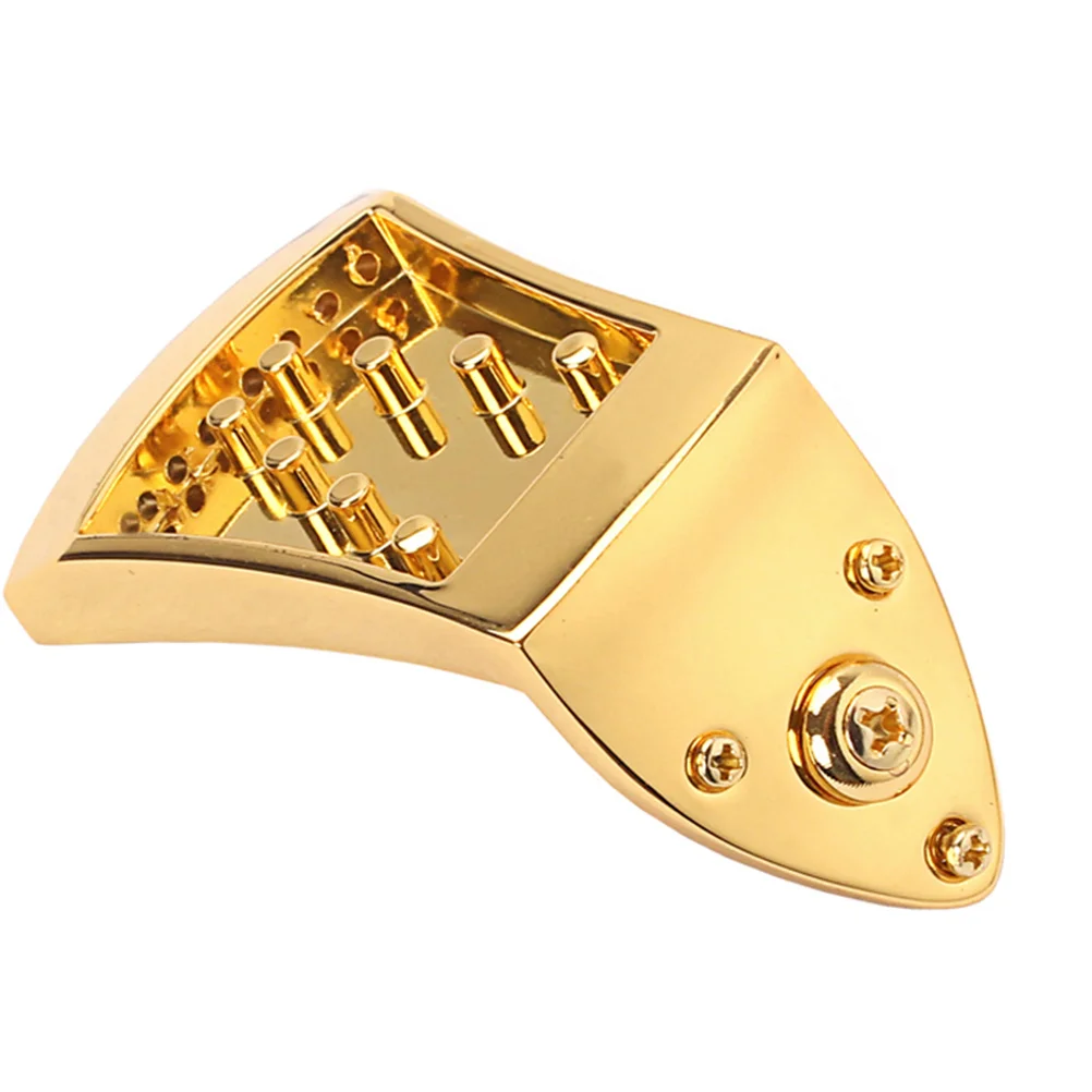 

8 String Mandolin Tailpiece Metal Triangle Plated Guitar Part Replacement For Arched Mandolin Shiny Zinc Alloy Screw Fix