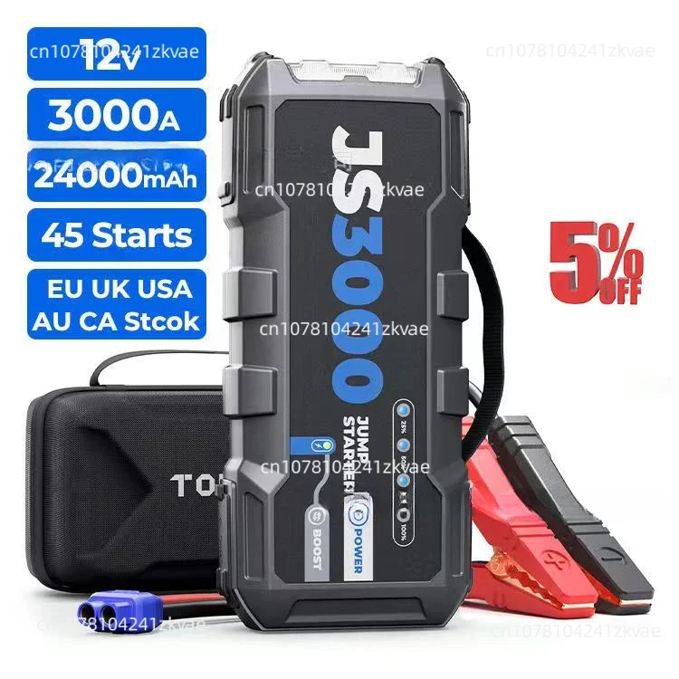 TOPDON Js3000 Jumpstarter 12V Jump Starter 3000K Amp Car Jump Starter Start 3000 Peak