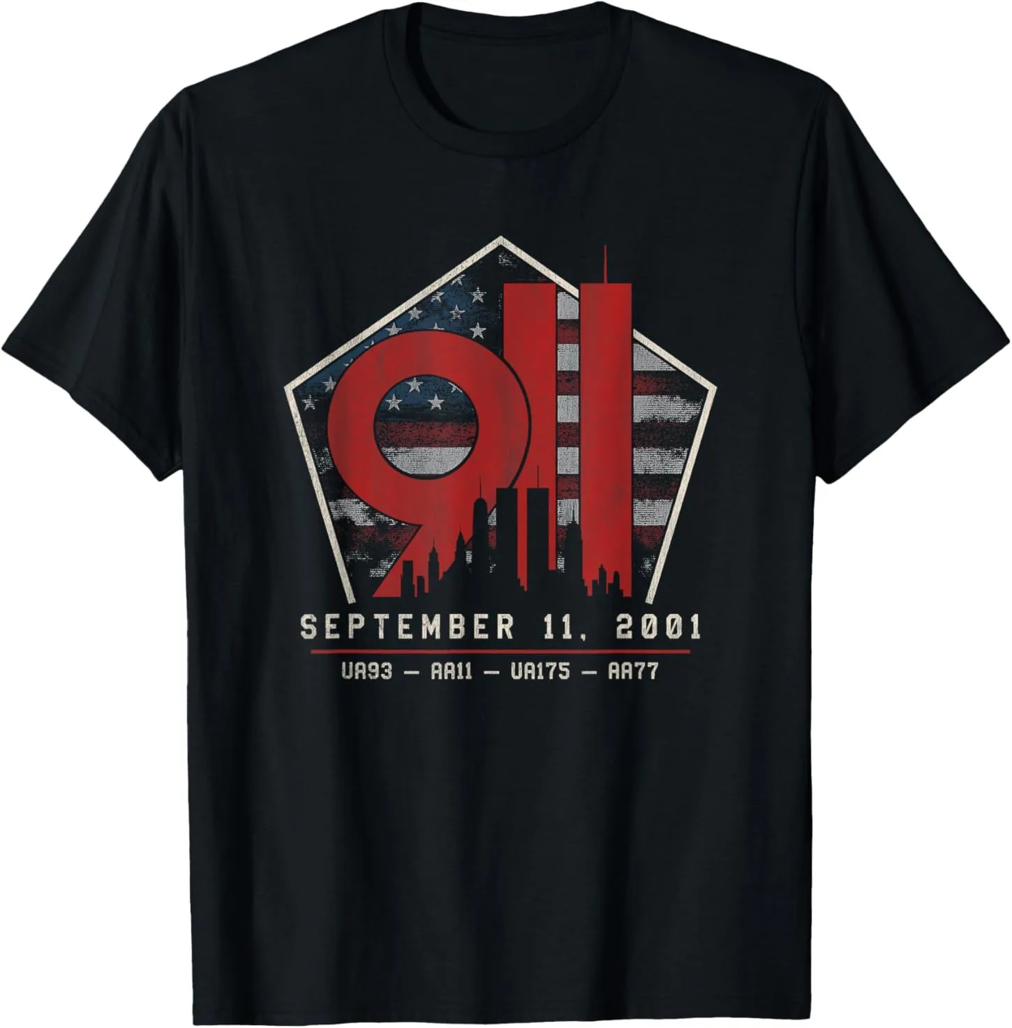 

Never Forget - September 11 2001 Memorial Day American Flag T-Shirt