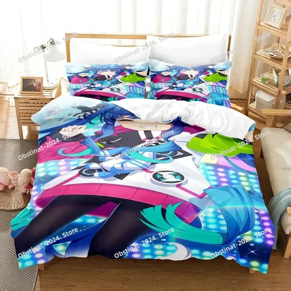 Anime Uma Musume Pretty Derby Twin Turbo 3D Printing Comforter Bedding Set,Duvet Cover Quilt Cover Pillowcase,King Queen Size