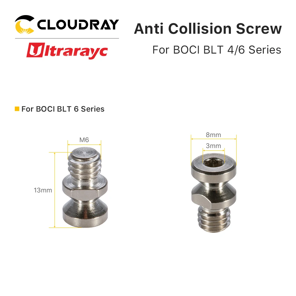 Imagem -05 - Cloudray-parafusos Anticolisão Acessórios de Cabeça de Corte Consumíveis para a Série Boci Blt4 Blt6 d9 H22 m5 d8 H13 m6