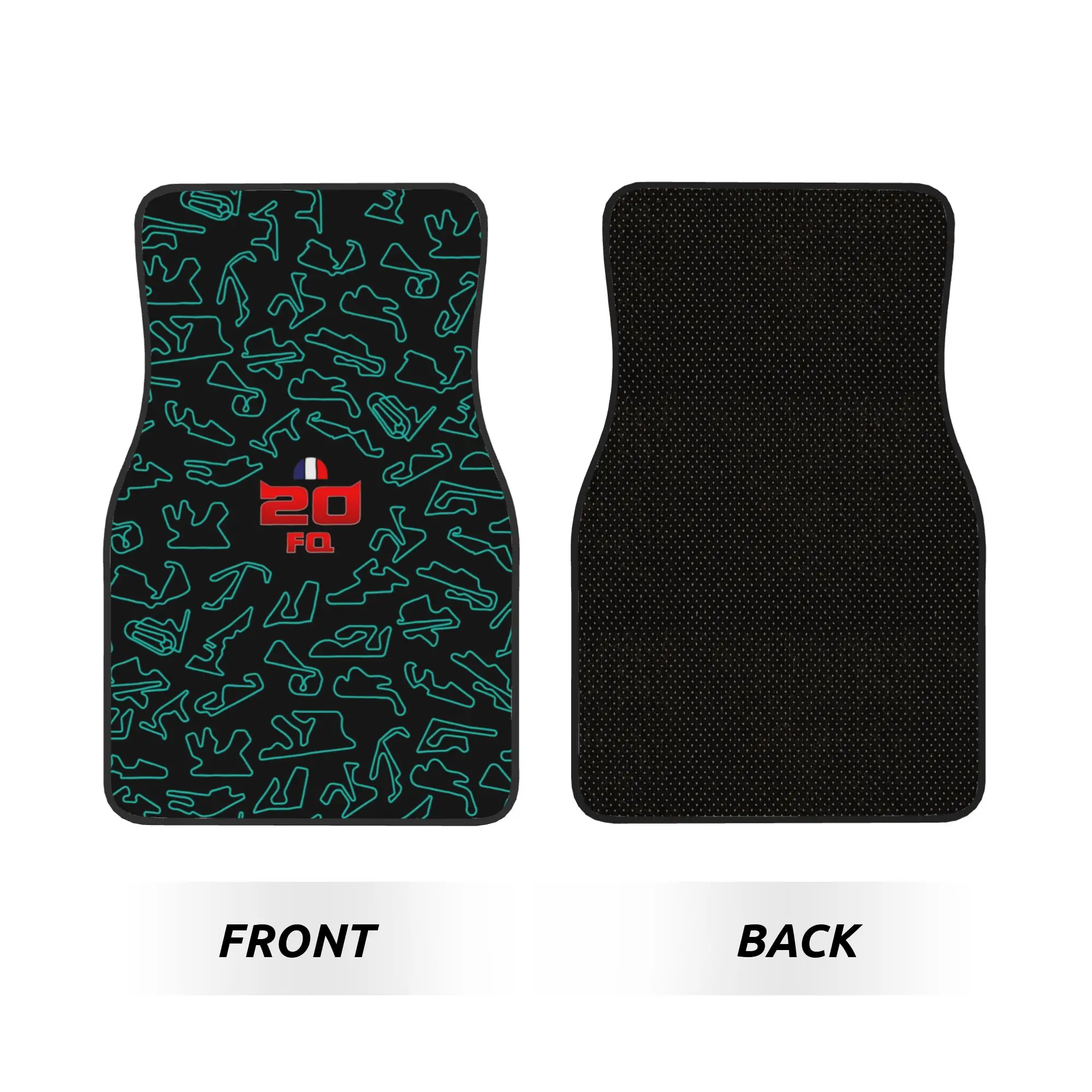 4PCS Crystal Velvet Car Floor Mats Fabio Quartararo El Diablo Pattern Circuits Universal Auto Front And Rear Foot Mats