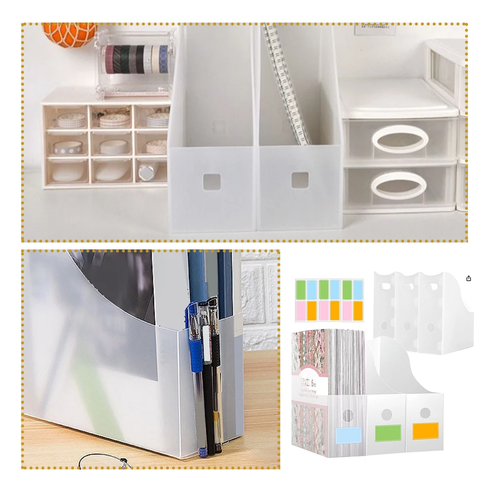 

5pcs Desktop Document Storage Rack File Organizer Magazine Holder Office Shelf Organizer File Folder Storage Box Vertical Paper