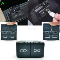 1Pc Car Fast Charger Dual USB Port Type C PD Charging Wire Cable for Toyota Sienna Highlander RAV4 2018-2022 Car Accessories