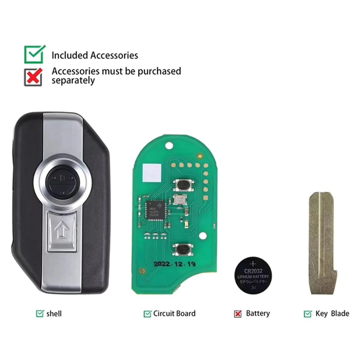 

HIWS XSBM90GL XM38 Motorcycle Smart Flip Remote Key with 8A Chip&Shell for
