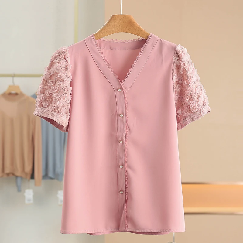 

V-Ne кружевная блузка белого цвета, улучшающая верхняя часть irt ort Sve, прямой крой, полиэфирное волокно, повседневное летнее новое поступление