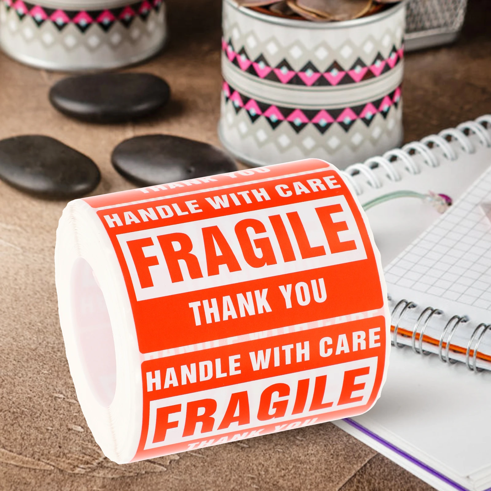 

Fragile Goods Self-adhesive Label Office Name Paper Copper Plate Shipping Stickers Labels