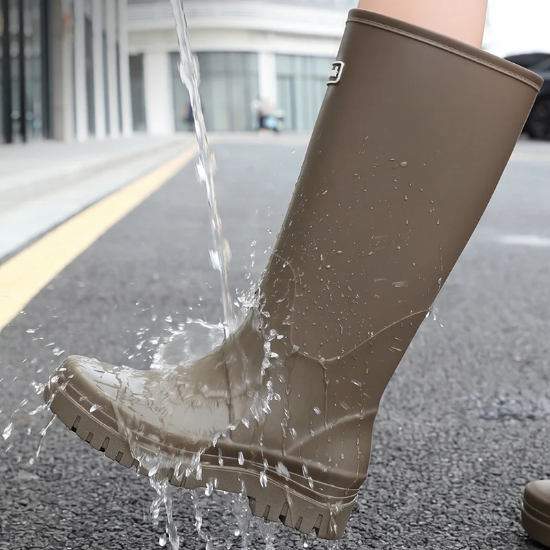 Botas de Lluvia para Mujer, Modernas y Versátiles, Impermeables, de Caña Alta, para Senderismo y Camping, Antideslizantes