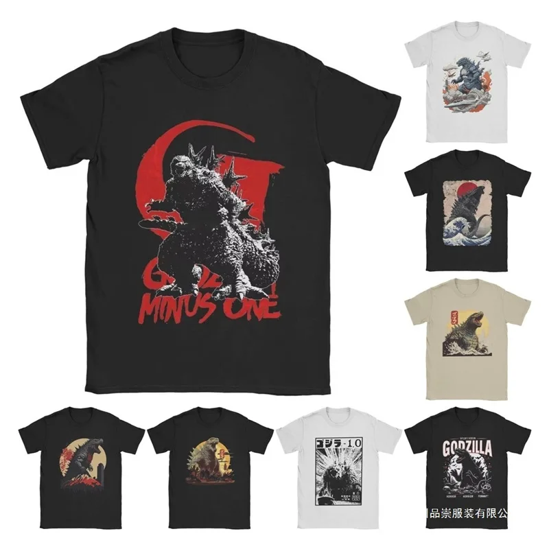 

New Hot Selling Godzilla Pure Cotton Loose T-shirt Short Sleeved Round Neck Printed T-shirt Couple's Summer Short Sleeved Gift