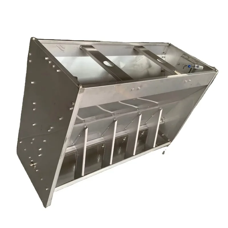 

Pig Feeder with Feed Quantity Adjustable Facility Double Sided Five-head Metal Feeder for Nursery Pig
