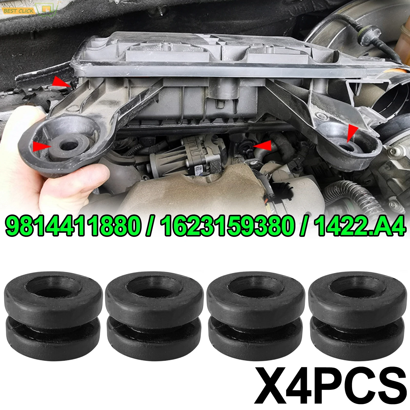 4X For Citroen C3 C4 III C5 AIRCROSS PICASSO CACTUS BERLINGO JUMPY Air Filter Box Housing Mounting Rubber Grommet Buffer 1422A4