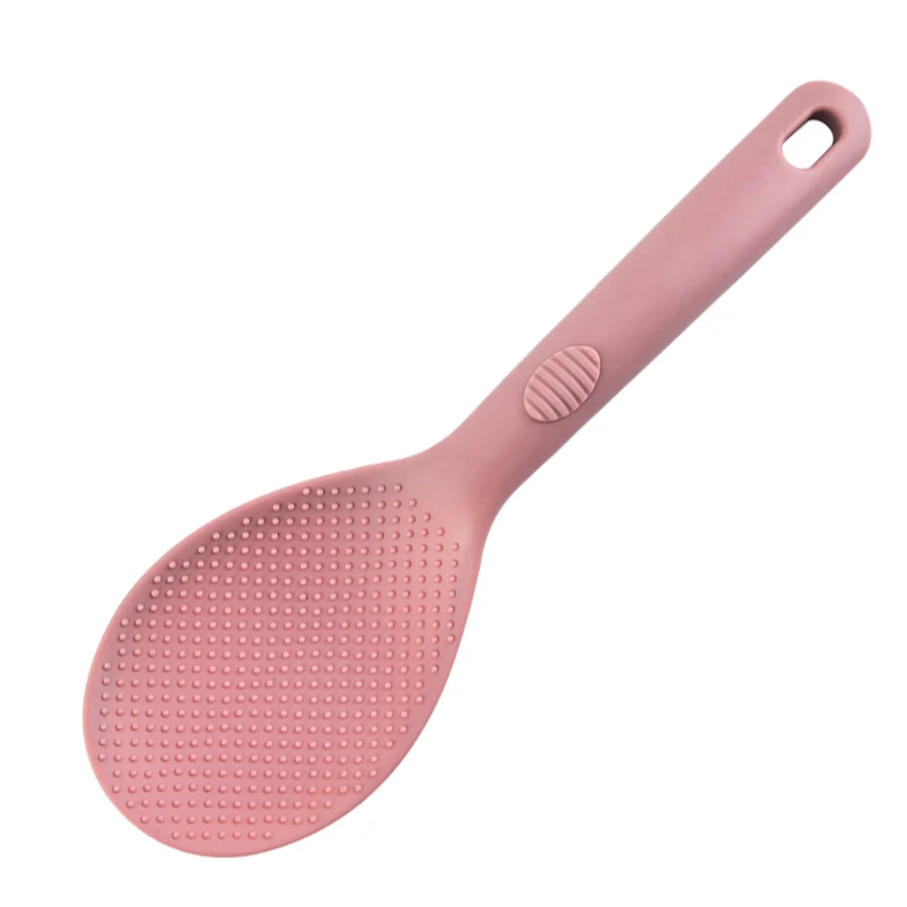 

1pc Silicone Rice Spoon Paddle Scoop Spatula Japanese Style Serving Spoon Wall Hanging Kitchen Utensil for Home Use