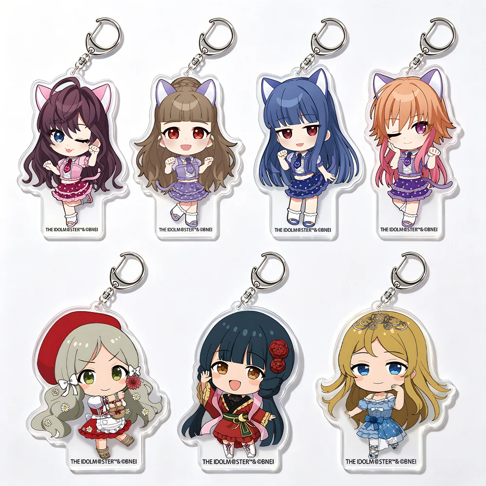 Llavero de acrílico The Idolmaster Ichinose Shiki Roco Iori Minase Miki Hoshii Niwa Hitomi Karen Shinomiya Kotoha Tanaka Chibi