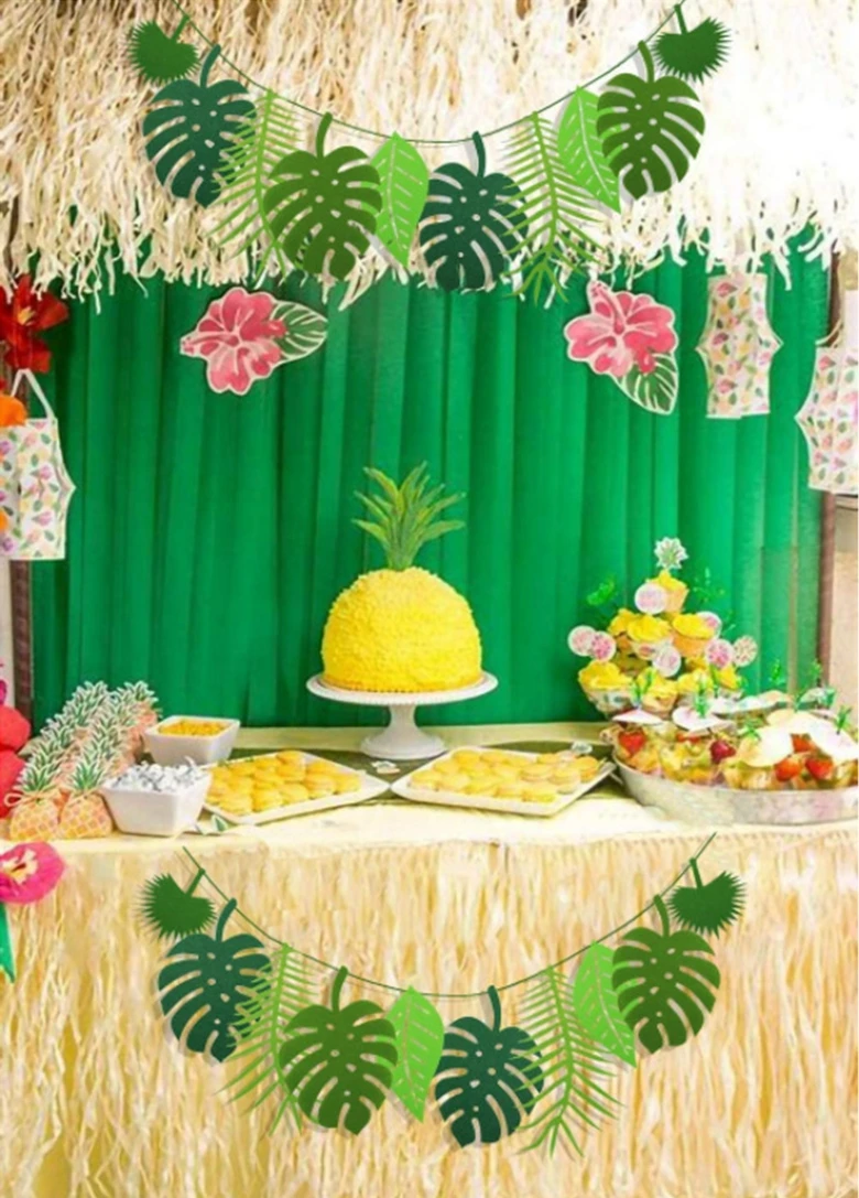 Schildkröte Blatt Dekoration Hawaii Party Sommer alles Gute zum Geburtstag Party Safari Dschungel Tropic Thema Dekor Dinosaurier Thema Parti Dekor – Detail 5