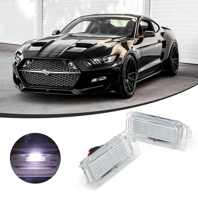 Светодиодная лампа Canbus для номерного знака, 2 шт., для Ford Focus 5D Fiesta Mondeo MK4 C-Max MK2 S-Max Kuga Galaxy 6000K, белая автомобильная лампа