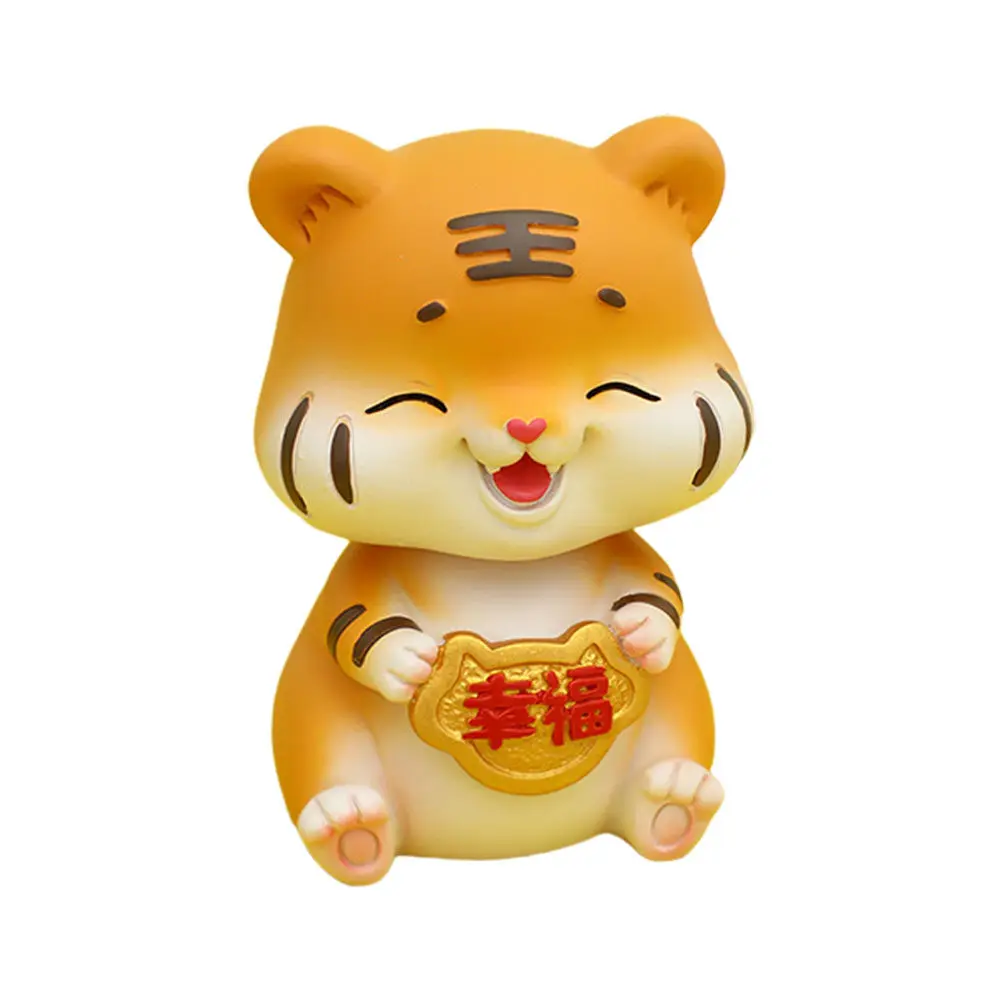 1Pcs Premium Resin Tiger Car Ornament Cute Fashionable Desktop Decor for Home Office Coffee Shop Bar Living Room Photography view 2