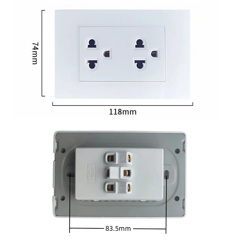 Brazil/Italy/USA PC/ Tempered glass panel wall switch universal USB C socket, Type-C 10W/20W fast charging 118mm*72mm module DIY