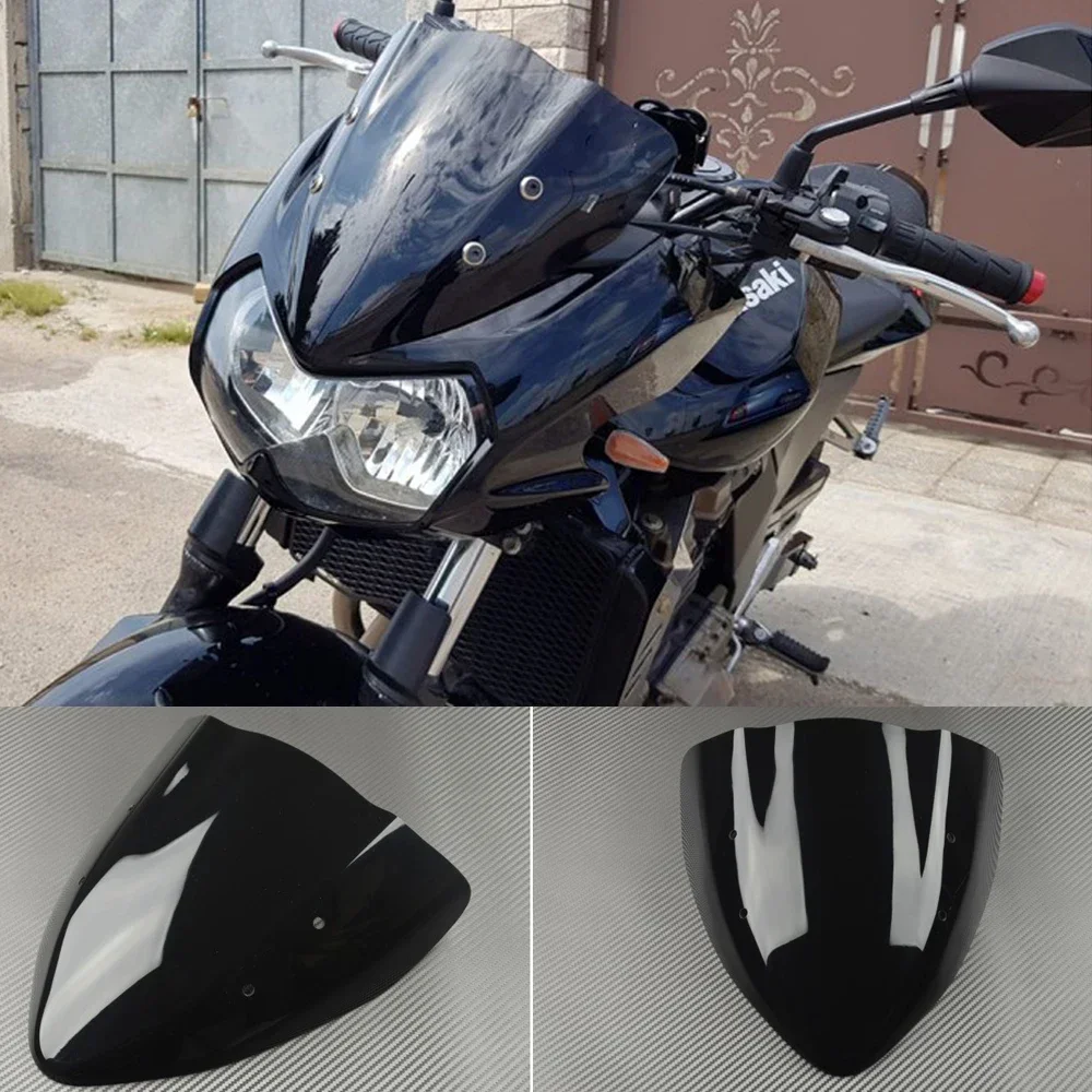 Motorcycle Windshield Windscreen Wind Deflector Screen For Kawasaki Z750 Z1000 Z 1000 2003 2004 05 2006 Z 750 Accessories Black