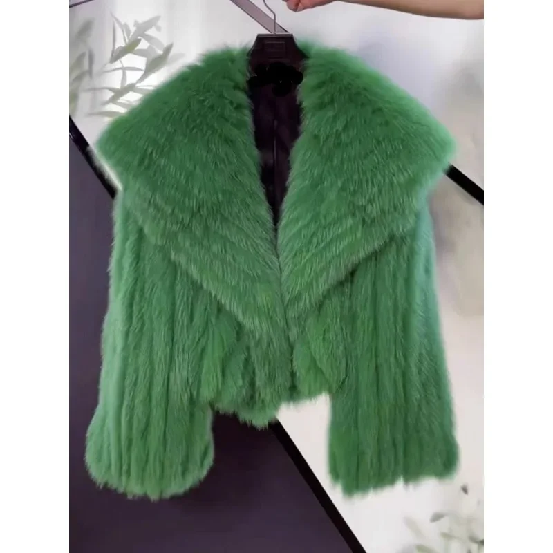 New Style Autumn and Winter Short Style Navy Collar Eco-friendly Fur Coat Fluffy Coat Young Style Imitation Fur Female