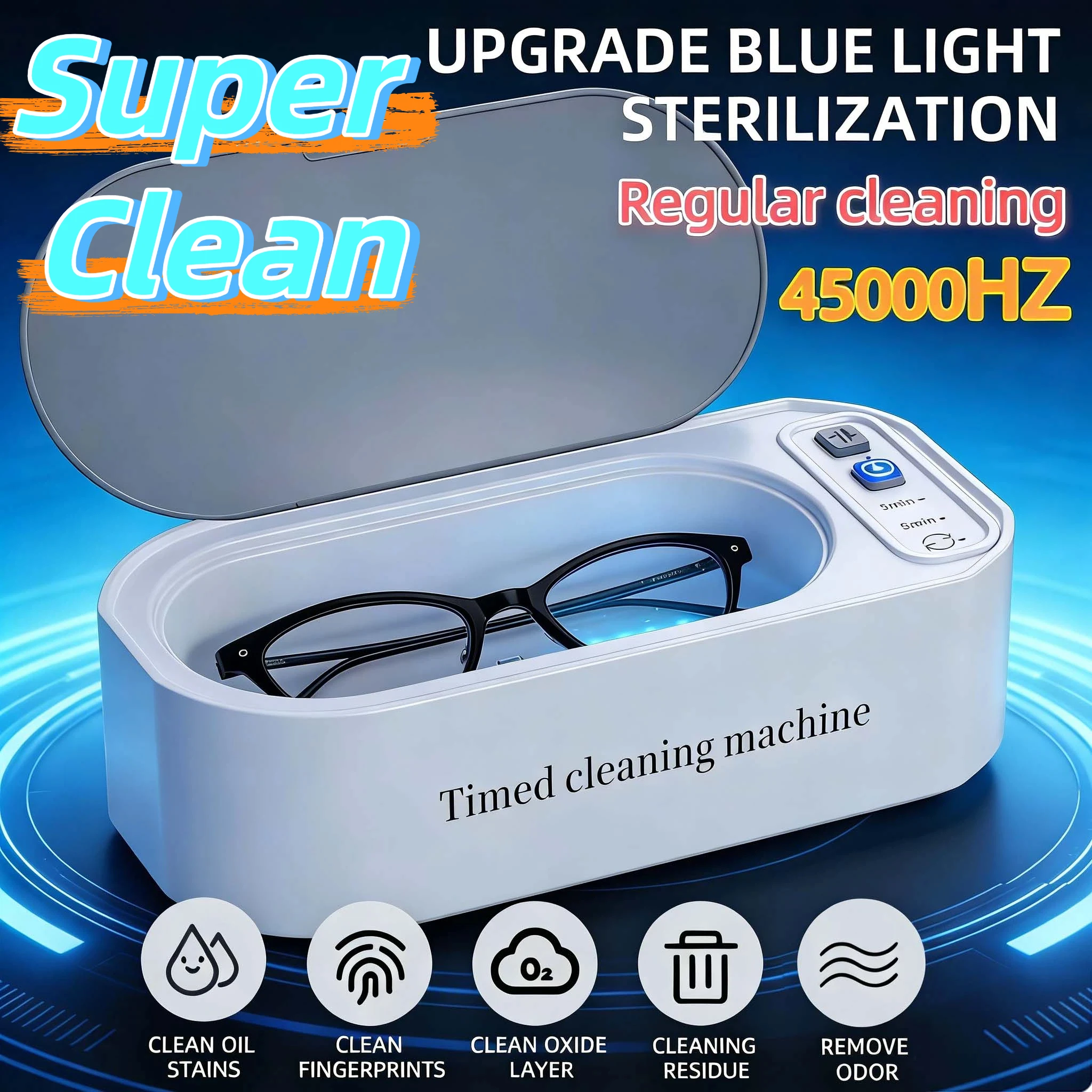 Xiaomi MIJIA 250mAh ultrasons lunettes Machine de nettoyage ultrasons chronométré bijoux haute fréquence nettoyeur à ultrasons bain nouveau 2025