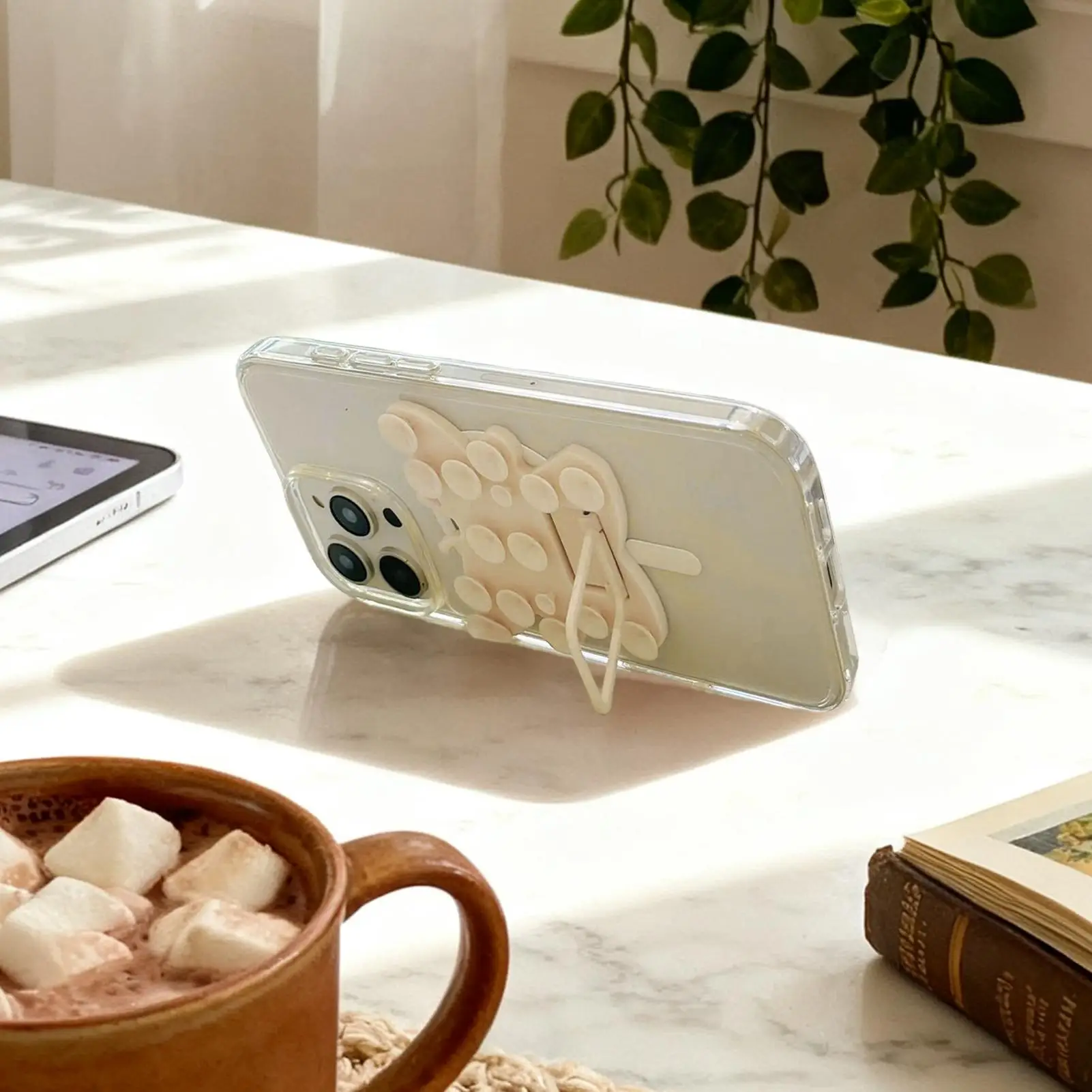 

Phone Suction Grip Portable Stable Stand Sticky Phone Grip for Desk Home Viewing Multitasking Comfort Convenience Lifestyle Bed