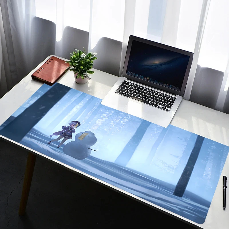 Mouse Pad Laptop Non Slip Extended Desktop Mouse Mat PC Anime HD Keyboard Pad G-genshin Impact Qiqi Gaming Accessories Mousepad