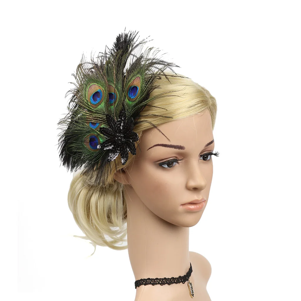 

Headwear Feather Flapper Headband Vintage 1920s Great Bridal Hairpins