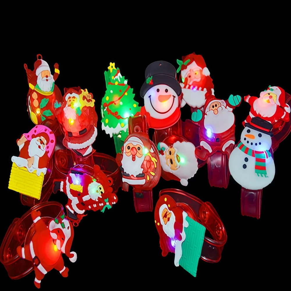 12-36 قطعة شجرة عيد الميلاد المسنين نمط متوهجة ساعة عيد الميلاد السنة الجديدة كرنفال حفلة هدية مدرسة رياض الأطفال جائزة هدية حزمة