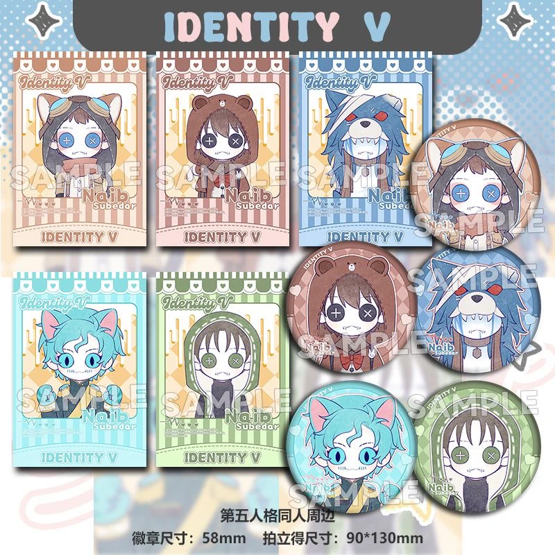 Identity Ⅴ Naib Subedar Mercenary Cosplay Dopamine Q Version Square Calorie Badge Cartoon Anime Cute Delicate Exquisite