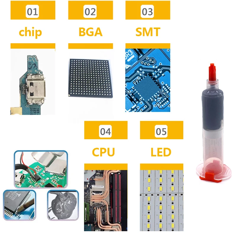 Imagem -03 - Pasta de Solda sem Chumbo para Manutenção Estanho de Solda para Bga Smt Pcb 138 183 Graus Proteção Ambiental Estanho Lama Cpu Tin35g