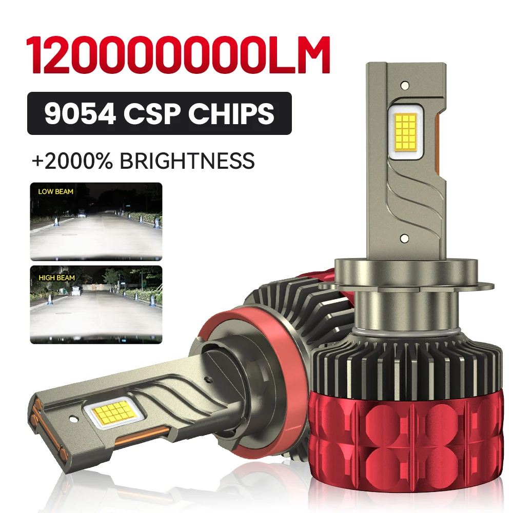 

H4 LED Car headlight bulb 12V 6000K H1 H3 H7 H11 9005 9006 9012 CANbus No Error 12000000LM ​Auto Lamp White High Low Beam Lights