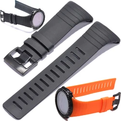 Rubber Silicone Strap Suitable for Suunto Core Men's Outdoor Sports Waterproof Replacement Watch Band Black Bracelet Accessories