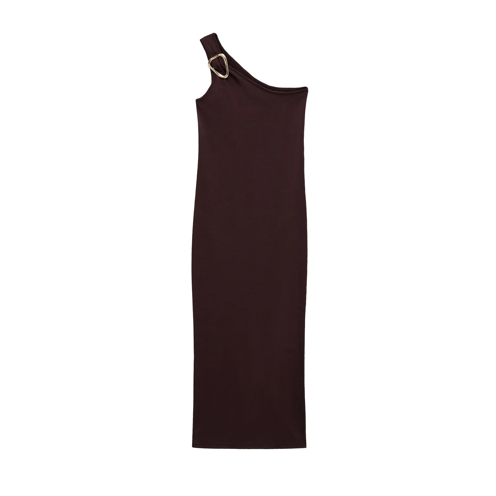 

Incline Shoulder Midi Dress Summer Elegant High Street Sleeveless Luxury Splice Body-shaping Robe Mujer High Street Frock Dress