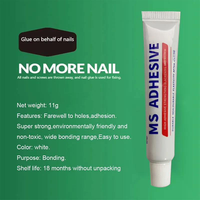 No More Nail Glue,11g All-Purpose Glue,Nail-Free Glue Adhesive Sealant Waterproof,Multi-Function Glues for Ceramic Metal Wall