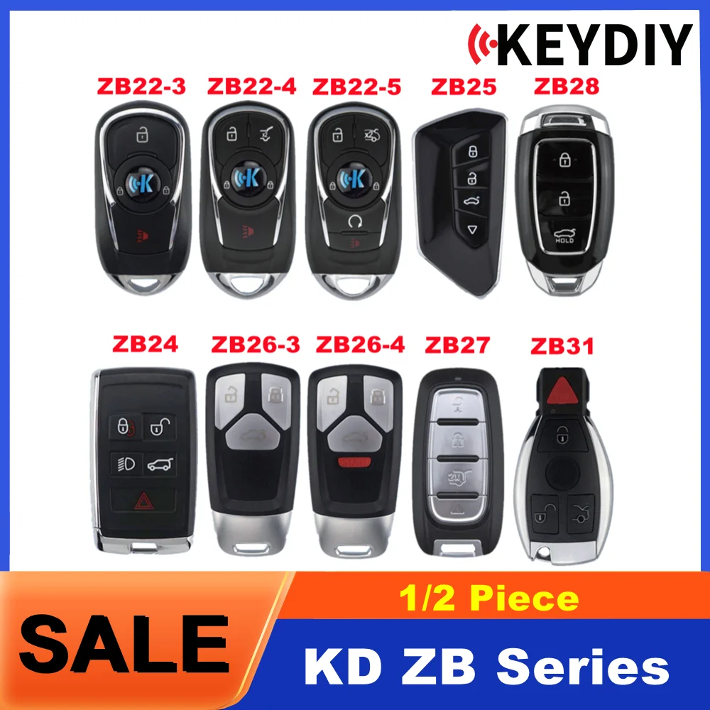 

1/2 шт. KEYDIY KD ZB Универсальные смарт-ключи ZB22 ZB24 ZB25 ZB26 ZB27 ZB28 ZB31 Пульты для BENZ/Buick/Land Rover/VW/Audi/Chrysle