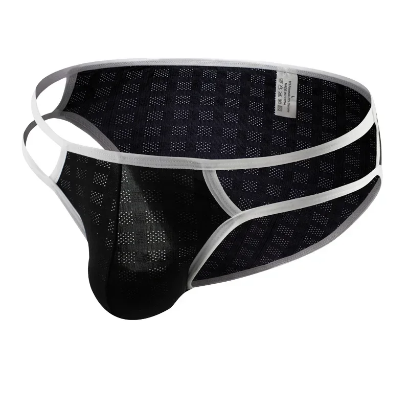 

Men's Sexy Briefs Underwear Gays Erotic Low Waist U Convex Pouch Panties Hollow Mesh Breathable Comfortable Quick Dry Underpants