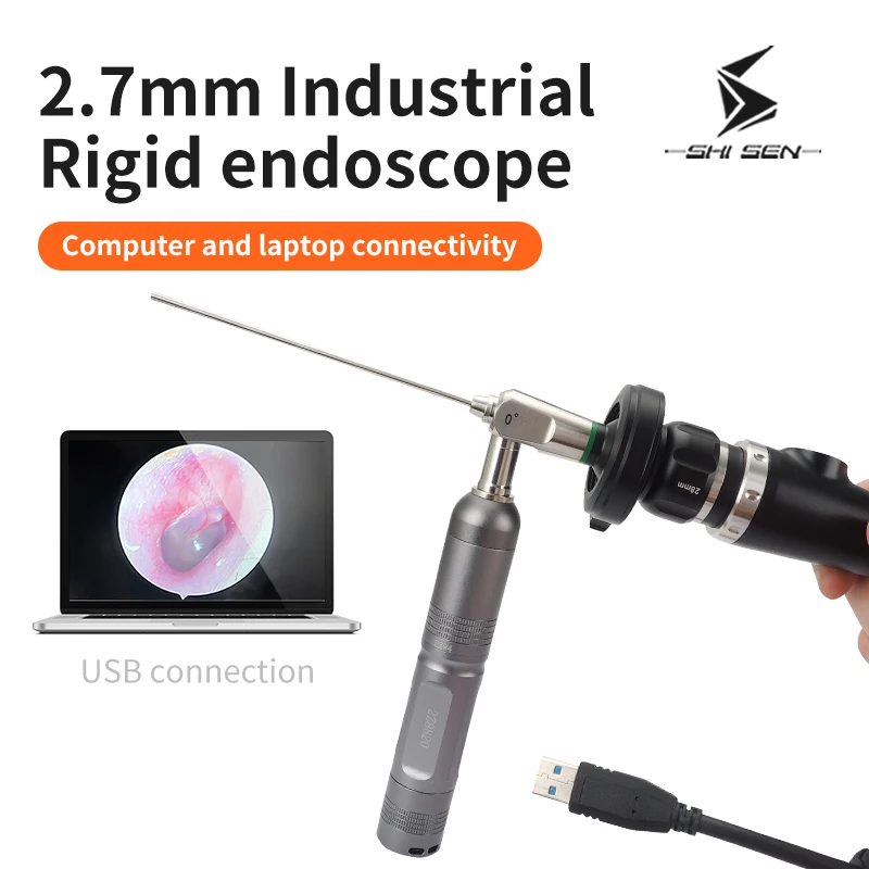 2.7/4mm industrial endoscope camera auto repair aviation inspection instrument HD fiber optic hard rod scope computer version