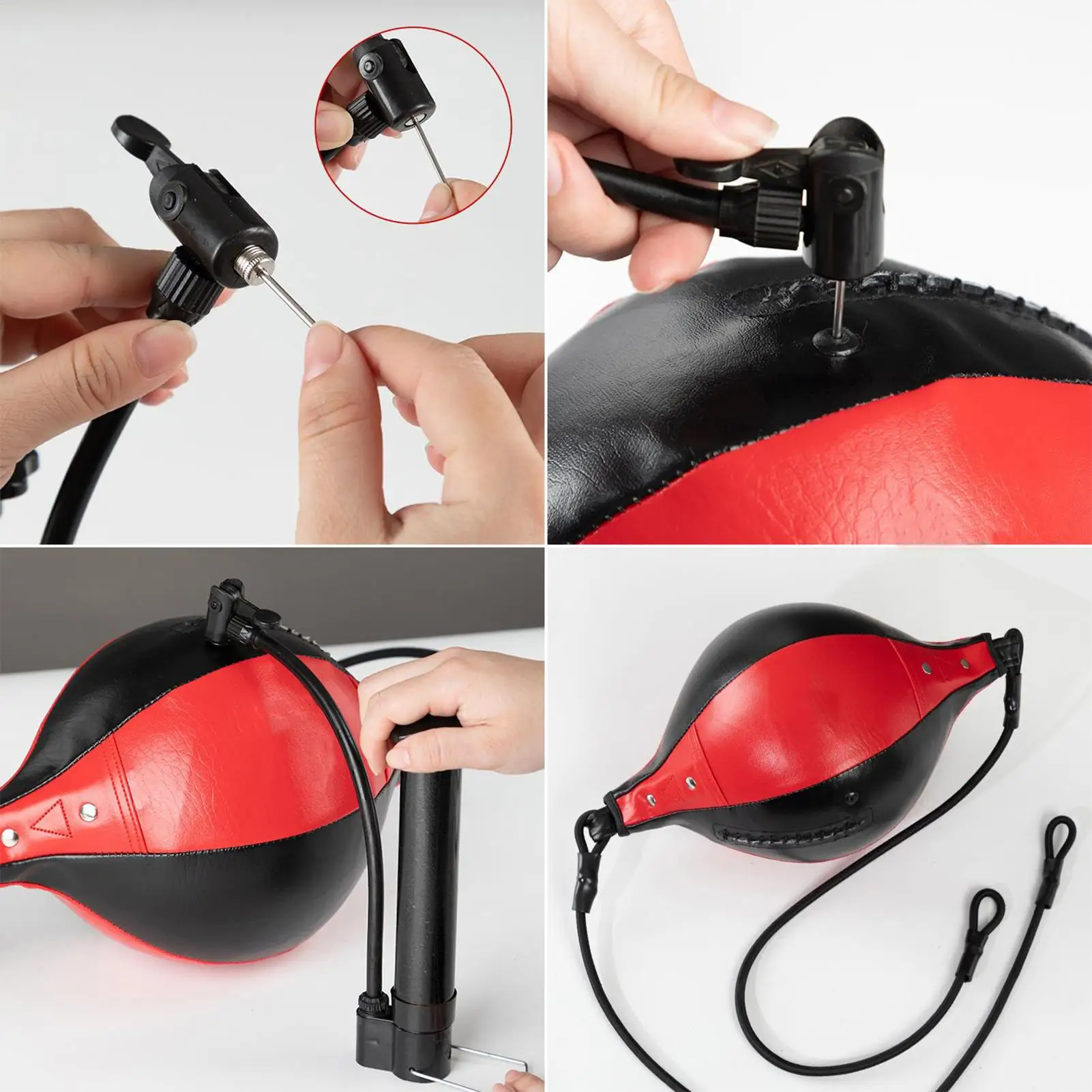 Bolsa de boxeo de doble extremo, pelota de boxeo para Fitness, bolsa de boxeo de doble extremo de cuero PU Flexible para entrenamiento central de Fitness