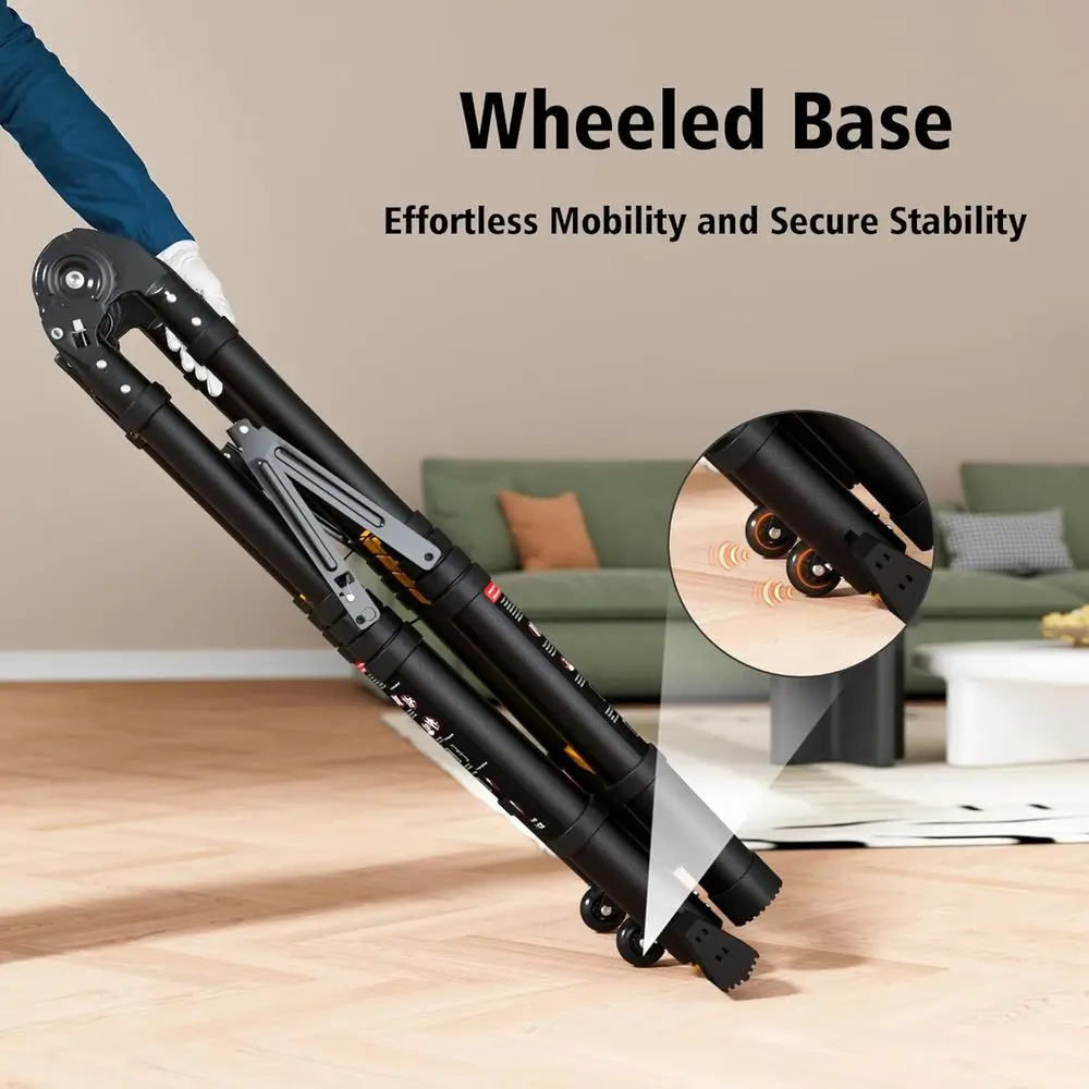 Telescoping A-Frame Ladder, 6 Step, ANSI Certified, Type IA Heavy Duty, 330 lbs Max Capacity, Aluminum Extension Ladder for Home