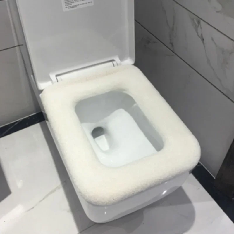 Bathroom Square Toilet Seat Cover Winter Washable Warmer Mat Toilet Cover Cushion Lid Pad Home Decor Toilet Seat