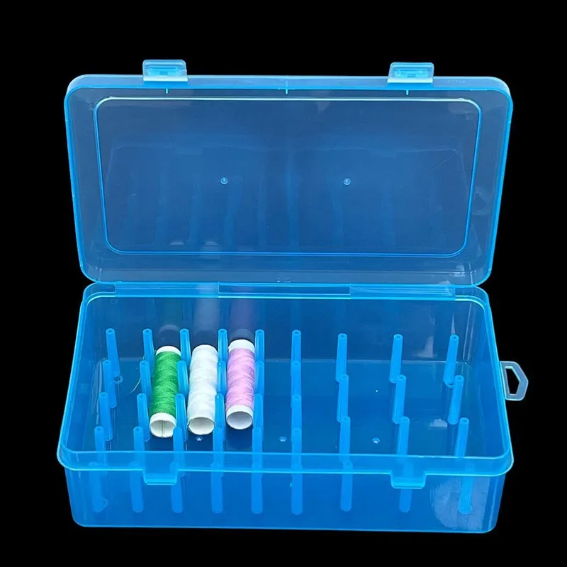 White Pink Blue Sewing Thread Storage Box 42 Axis Storage Box Multifunctional Plastic Box images - 6