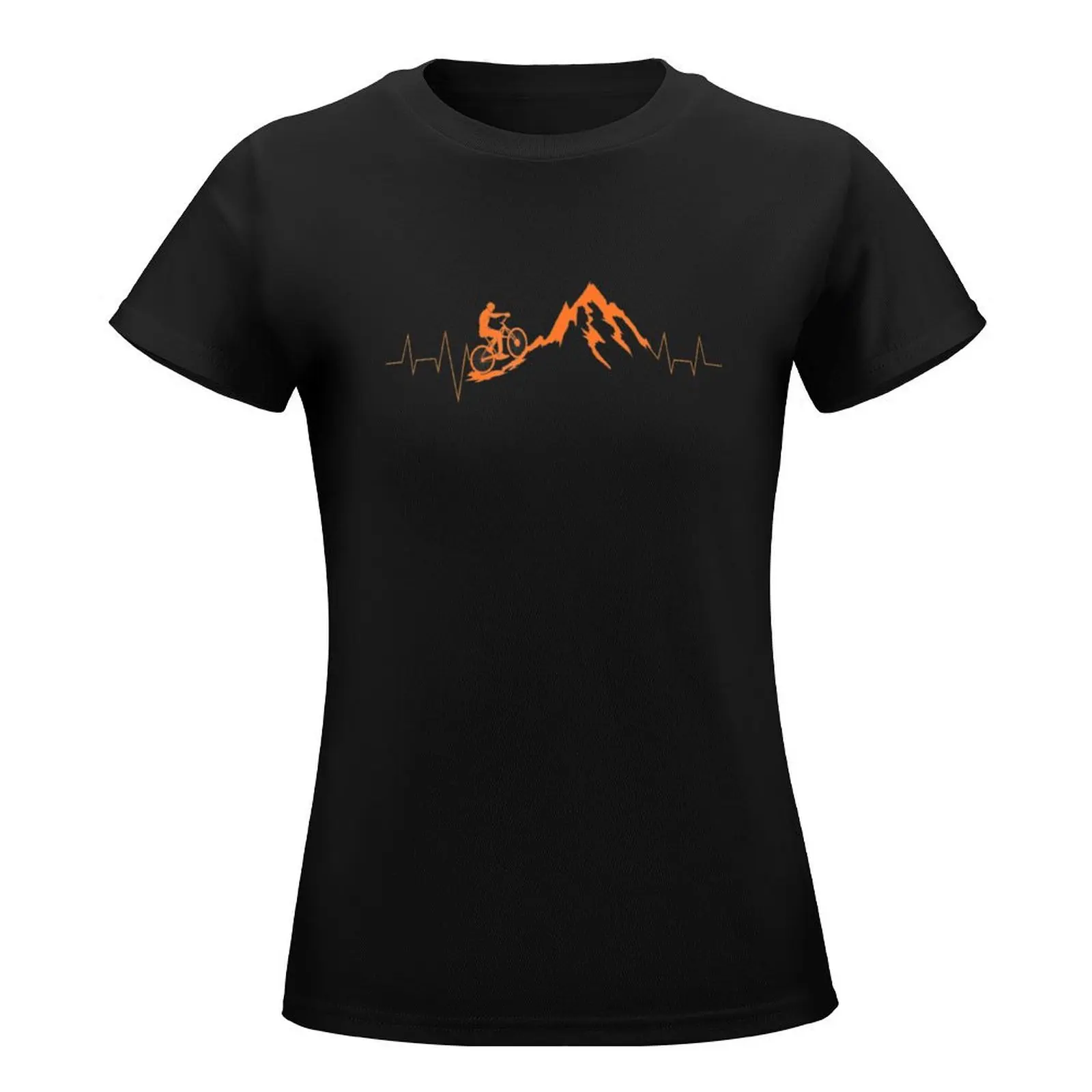 Mountain Bike Heartbea Cute Bike Heartbeat T-Shirt tees funny oversized Women clothing