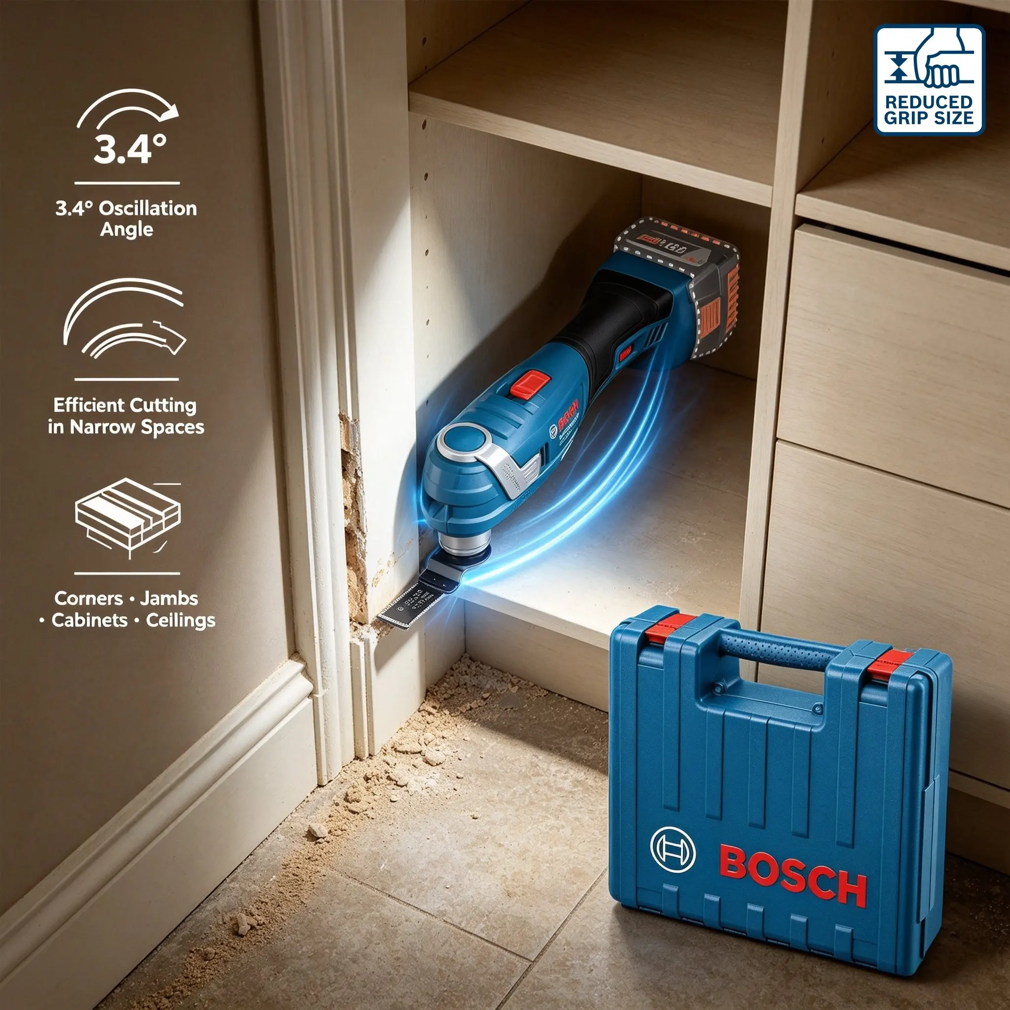 Bosch GOP 185-LI 18V Cordless Multi Tool Oscillating Multi Cutter Sanding Cutting Bare Tool Without Battery