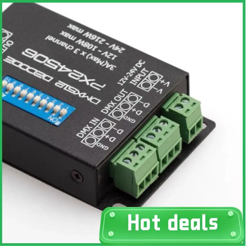 

PX24506 Led Controller Led Decoder DMX 512 Decoder Driver 9A DMX 512 Amplifier 12V 24V RGB LED Strip Lights