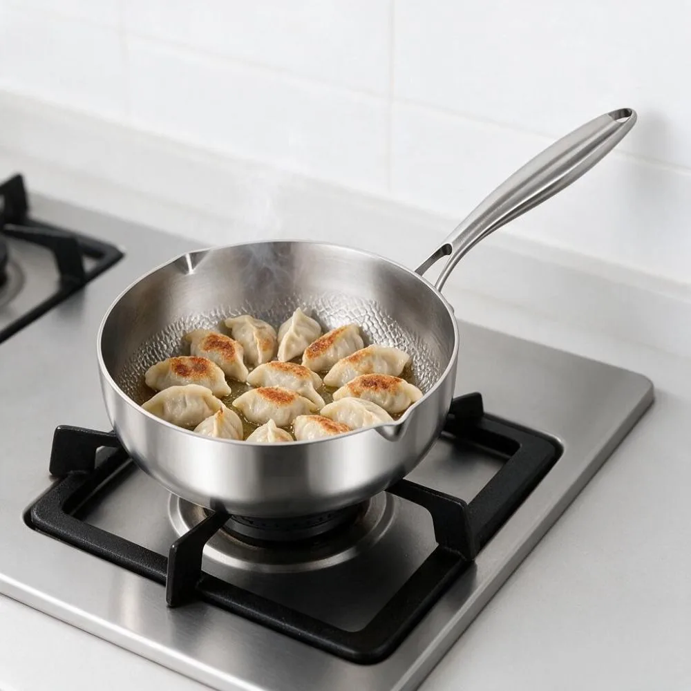 Titanium-coated Milk Pot Scratch Resistant Multilayer Composite Steel Snow-flat Pan Non-stick Cooking Pot Porridge